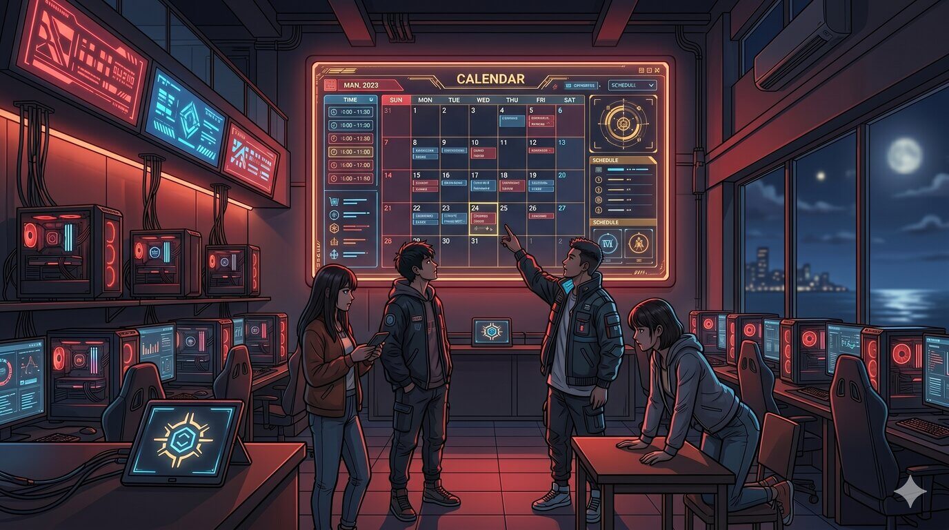 Jadwal rilis anime terbaru hari ini dengan desain kalender digital modern
